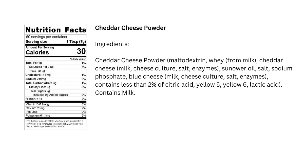 Gourmet Cheddar Cheese Powder